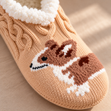 Odette Cable-Knit Critter Slipper Socks