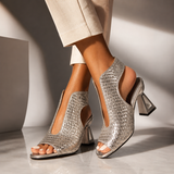 Vittoria Metallic Textured Heels
