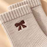 Bellissima Ribbed Knit Bow Socks