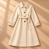 Rosalind Wool-Blend Belted Long Coat