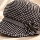 Odessa Houndstooth Wool-Blend Cap