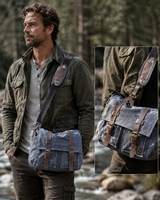 Urban Explorer Canvas Leather Messenger Bag