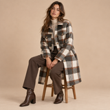 Adele Plaid Shirt Coat