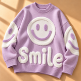 Willa Smiley-Motif Crew-Neck Knit Jumper