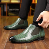 Obsidian Croc Skin Chelsea Boot