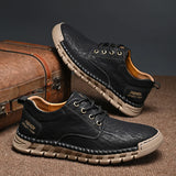 Casual Textured Leather Kicks