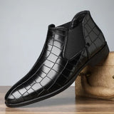 Obsidian Croc Skin Chelsea Boot
