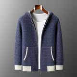 Cashmere Hatched Knit Hoodie