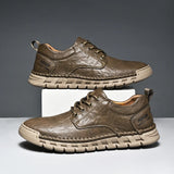 Casual Textured Leather Kicks