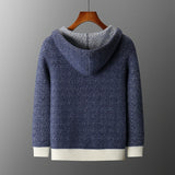 Cashmere Hatched Knit Hoodie