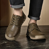 Casual Textured Leather Kicks