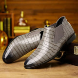 Obsidian Croc Skin Chelsea Boot