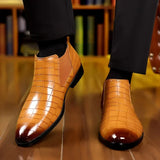 Obsidian Croc Skin Chelsea Boot