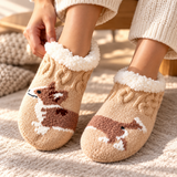 Odette Cable-Knit Critter Slipper Socks