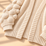 Fenella Bobble-Sleeve Open-Front Cardigan