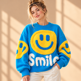 Willa Smiley-Motif Crew-Neck Knit Jumper