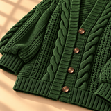 Rosalind Cable-Knit Button-Front Cardigan