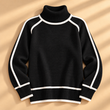 Thea Piped-Trim Raglan Roll-Neck Jumper
