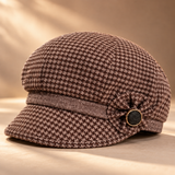 Odessa Houndstooth Wool-Blend Cap