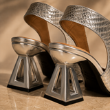 Vittoria Metallic Textured Heels