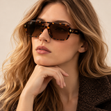 Fenwick Acetate-Look Aviator-Style Sunglasses