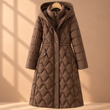 Delphine Quilted Hooded Long Puffer Coat
