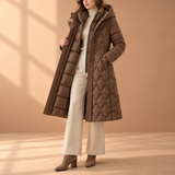 Delphine Quilted Hooded Long Puffer Coat