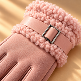 Marisol Suede-Look Fleece-Cuff Gloves