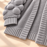 Fenella Bobble-Sleeve Open-Front Cardigan
