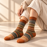 Nordic Knit Cushioned Crew Socks