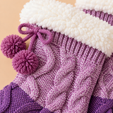 Linnea Cable-Knit Fleece-Lined Slipper Socks