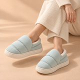 Nora Quilted Fleece-Lined Platform Slippers