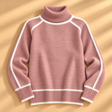 Thea Piped-Trim Raglan Roll-Neck Jumper