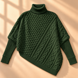 Odette Cable-Knit Asymmetric Roll-Neck Jumper