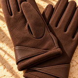 Livia Suede-Look Wrap-Cuff Gloves