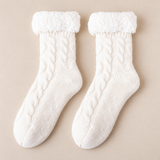 Odette Cable-Knit Fleece-Cuff Slipper Socks