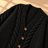 Rosalind Cable-Knit Button-Front Cardigan