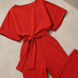 Serafina Wide-Leg Tie Jumpsuit