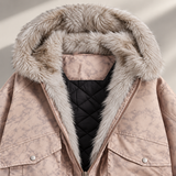 Elara Fur-Collar Bomber Jacket