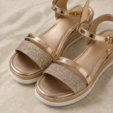 Amalina Glitter Wedge Sandals