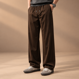 Callum Brushed-Cotton Drawstring Wide-Leg Trousers