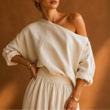 Isabella Off-Shoulder Linen Set