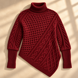 Odette Cable-Knit Asymmetric Roll-Neck Jumper