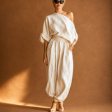 Isabella Off-Shoulder Linen Set