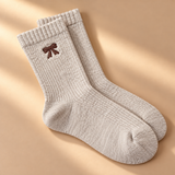 Bellissima Ribbed Knit Bow Socks