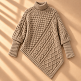 Odette Cable-Knit Asymmetric Roll-Neck Jumper