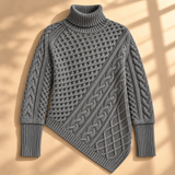 Odette Cable-Knit Asymmetric Roll-Neck Jumper