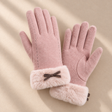 Clara Bow-Cuff Fleece Gloves