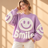 Willa Smiley-Motif Crew-Neck Knit Jumper