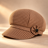 Odessa Houndstooth Wool-Blend Cap